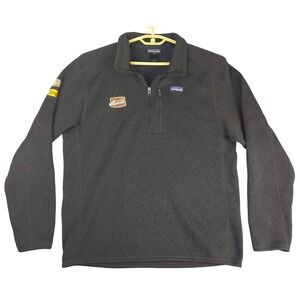 Patagonia Better Sweater 1/4 Zip Fleece Mens XL Black 25523 FA19 Merrick Logo